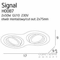Точечный светильник встраиваемый Maxlight Signal II H0087 хай-тек, металл, черный