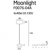 Торшер Maxlight Moonlight F0076-04A модерн, хром, дзеркальне скло, метал