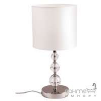 Настільна лампа Maxlight Elegance T0031 класика, хром, білий, текстиль, метал, прозорий