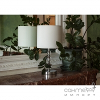 Настільна лампа Maxlight Elegance T0031 класика, хром, білий, текстиль, метал, прозорий