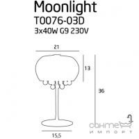 Настільна лампа Maxlight Moonlight T0076-03D модерн, дзеркальне скло, хром, метал