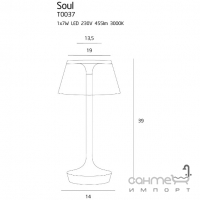 Настільна лампа Maxlight Soul T0037 модерн, білий, акрил, метал