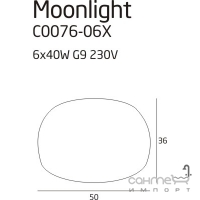 Светильник потолочный Maxlight Moonlight C0076-06X модерн, хром, зеркальное стекло, металл