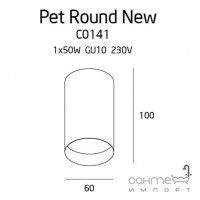 Точечный светильник накладной Maxlight Pet Round C0141 хай-тек, белый, металл