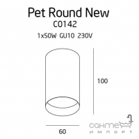 Точечный светильник накладной Maxlight Pet Round C0142 хай-тек, черный, металл