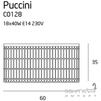 Люстра пристільна Maxlight Puccini C0128 модерн, скло, метал, хром