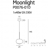 Люстра підвісна Maxlight Moonlight P0076-01D модерн, дзеркальне скло, метал, хром