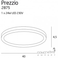 Світильник стельовий Maxlight Prezzio Round 2875 хром, метал, скло