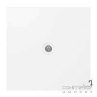 Квадратний душовий піддон із штучного каменю 90х90 Polimat Fresco 00449 білий глянець
