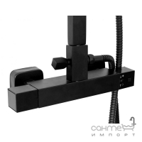 Душевая стойка c смесителем-термостатом Rea Milan Black REA-P7000
 черная матовая