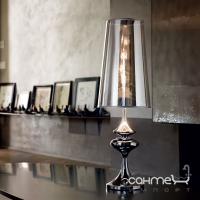 Настольная лампа Ideal Lux Alfiere 032436 арт-деко, хром, прозрачный, полупрозрачный, хром