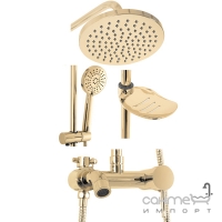 Змішувач для ванни з душовою стійкою Rea Luis GoldREA-P7006 золото