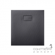 Квадратный душевой поддон из искусственного камня Asignatura Tinto 49837002 черный матовый