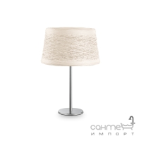 Настільна лампа Ideal Lux Basket 082387 модерн, білий, хром, вогнестійка мотузка, метал