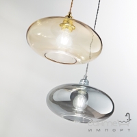 Люстра подвесная Ideal Lux Blob 207995 винтаж, дымчатый, серебристый, дугое стекло, металл