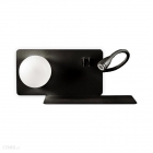 Прикроватный настенный светильник с полочкой и USB-выходом Ideal Lux Book-2 AP 174846 модерн, черный матовый