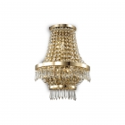Світильник настінний Ideal Lux Caesar 137704 класичний, золотий, кришталеві підвіски