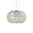 Люстра подвесная Ideal Lux Calypso 044200 модерн, прозрачные кристаллы, хрустальные подвески
