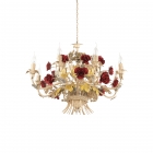Люстра подвесная Ideal Lux Camilla 168081 классический, золотой, красный
