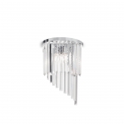 Настенный светильник Ideal Lux Carlton 168913 модерн, хром, хрустальные подвески