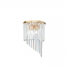 Настенный светильник Ideal Lux Carlton 213491 модерн, золото, хрустальные подвески