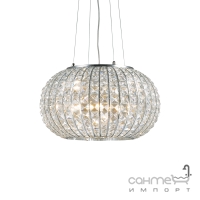 Люстра подвесная Ideal Lux Calypso 044200 модерн, прозрачные кристаллы, хрустальные подвески