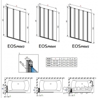 Шторки для ванни Radaway EOS PNW 205301-101 (хром/прозоре)