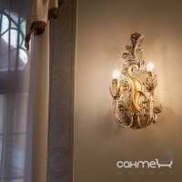 Настінний світильник Ideal Lux Carmen 093703 бароко, золотистий, смола