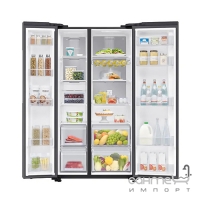 Холодильник Side-By-Side Samsung RS61R5041B4UA матовий чорний