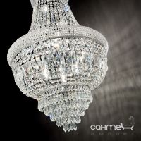 Люстра подвесная Ideal Lux Dubai 215969 арт-деко, хром, прозрачный, хрусталь