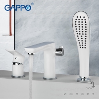 Змішувач врізний в борт ванни Gappo Noar G1148 31861 білий, хром