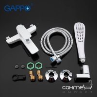 Смеситель для ванны и душа с гарнитуром Gappo Noar G3048 31663 белый, хром