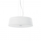 Люстра подвесная Ideal Lux Isa 043531 современный, белый матовый, хром, металл, ткань, стекло