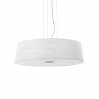 Люстра подвесная Ideal Lux Isa 016535 современный, белый матовый, хром, металл, ткань, стекло