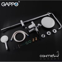 Душевая система наружного монтажа Gappo Furai G2419-8 32071 белый, хром