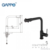 Змішувачі для кухні з виливом для питної води Gappo G4390-10 31867 чорний