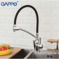 Змішувачі для кухні з виливом для питної води Gappo G4398-11 31872 хром, чорний