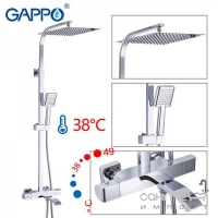 Душевая система с изливом для ванны Gappo Jacob G2407-40 с термостатом