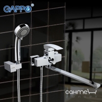 Змішувач для ванни Gappo Jacob G2207 з лійкою для душу та тримачем лійки, вилив 350 мм.