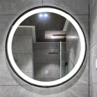 Смарт-зеркало с LED-подсветкой Dusel DE-M2071D Silver 80x80 рама серебро
