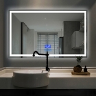 Смарт-зеркало с LED-подсветкой и часами Dusel DE-M0061S1 Silver 75х100 рамка серебро