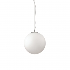 Люстра підвісна Ideal Lux 161389 модерн, білий, сатиновий нікель, дуте скло