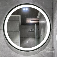 Смарт-зеркало с LED-подсветкой Dusel DE-M2071D Black 80x80 рама матовая черная