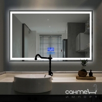 Смарт-зеркало с LED-подсветкой, часами и Bluetooth Dusel DE-M0061S1 Black 60х80 рамка черная матовая