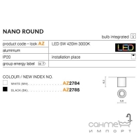 Точковий світильник Azzardo Nano Round LED 5W 3000K AZ2785 чорний