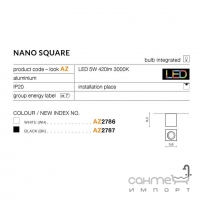 Точечный светильник Azzardo Nano Square LED 5W 3000K AZ2787 черный