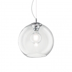 Люстра подвесная Ideal Lux Nemo 052816 модерн, хром, дутое стекло, прозрачный