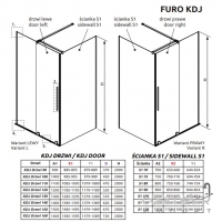 Нерухомість дверей душової кабіни Radaway Furo 10110480-01-01 прозоре скло