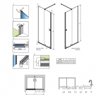 Двери для душевой перегородки Radaway Furo RH DWJ 90 R 10107442-01-01RU хром/прозрачное стекло, правосторонняя