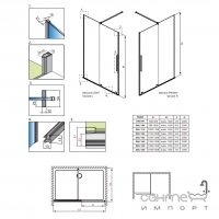 Двери для душевой перегородки Radaway Furo DWJ 160 L 10107822-01-01L хром/прозрачное стекло, левосторонняя